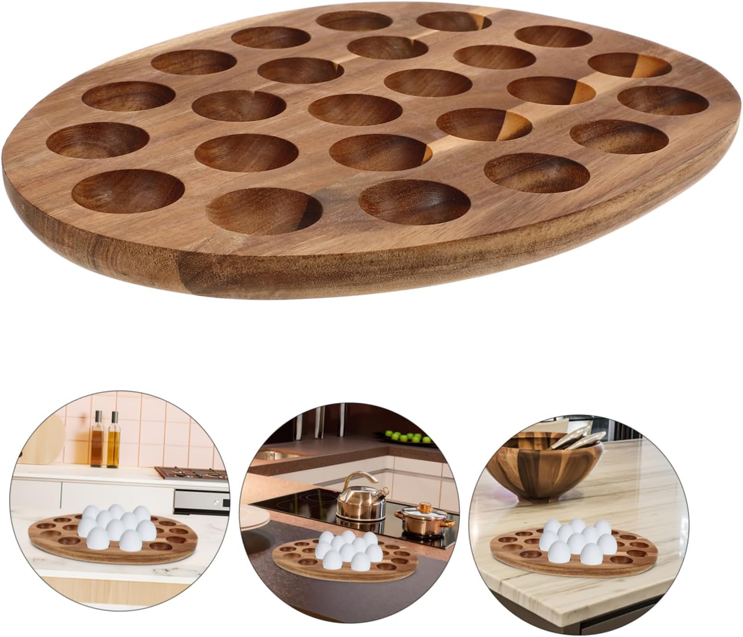 Holder Tray for Eggs Minimalist Rustic Design for Kitchen Storage Refrigerator Organization for Family Use Serving Platter