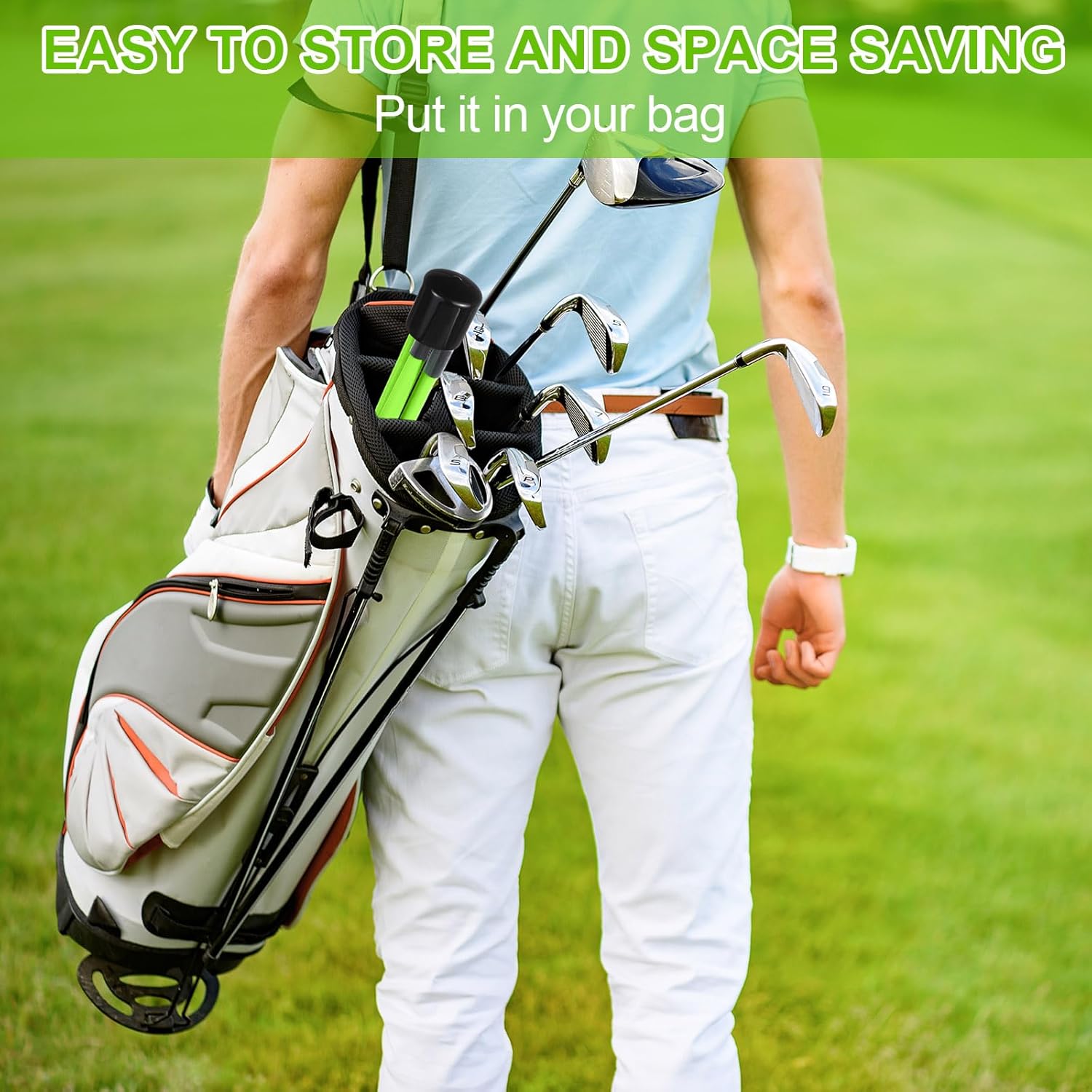 Soulchen 6 Pack Golf Alignment Sticks 48 Inches Collapsible Alignment Rods Golf Practice Rods Training Aid for Aiming Putting Golf Training Sticks with Clear Tube Case for Easy Carrying