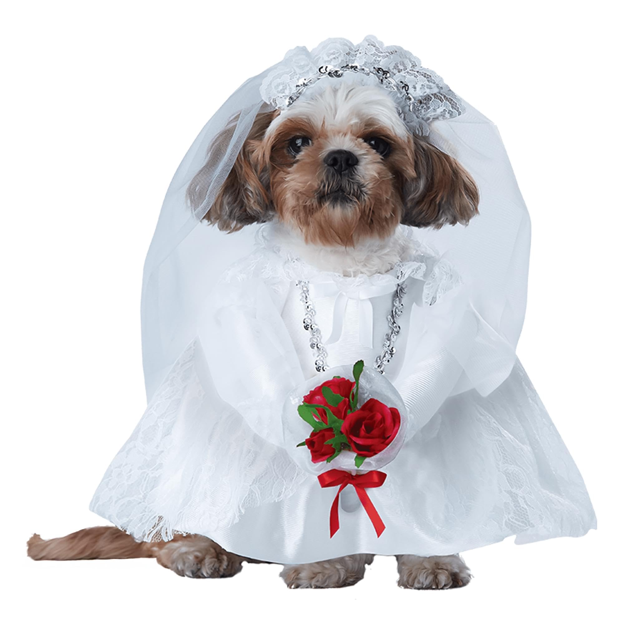 CALIFORNIA COSTUME COLLECTIONS Pet PUPPY LOVE-BRIDE Dog Costumes, White, Extra Small US