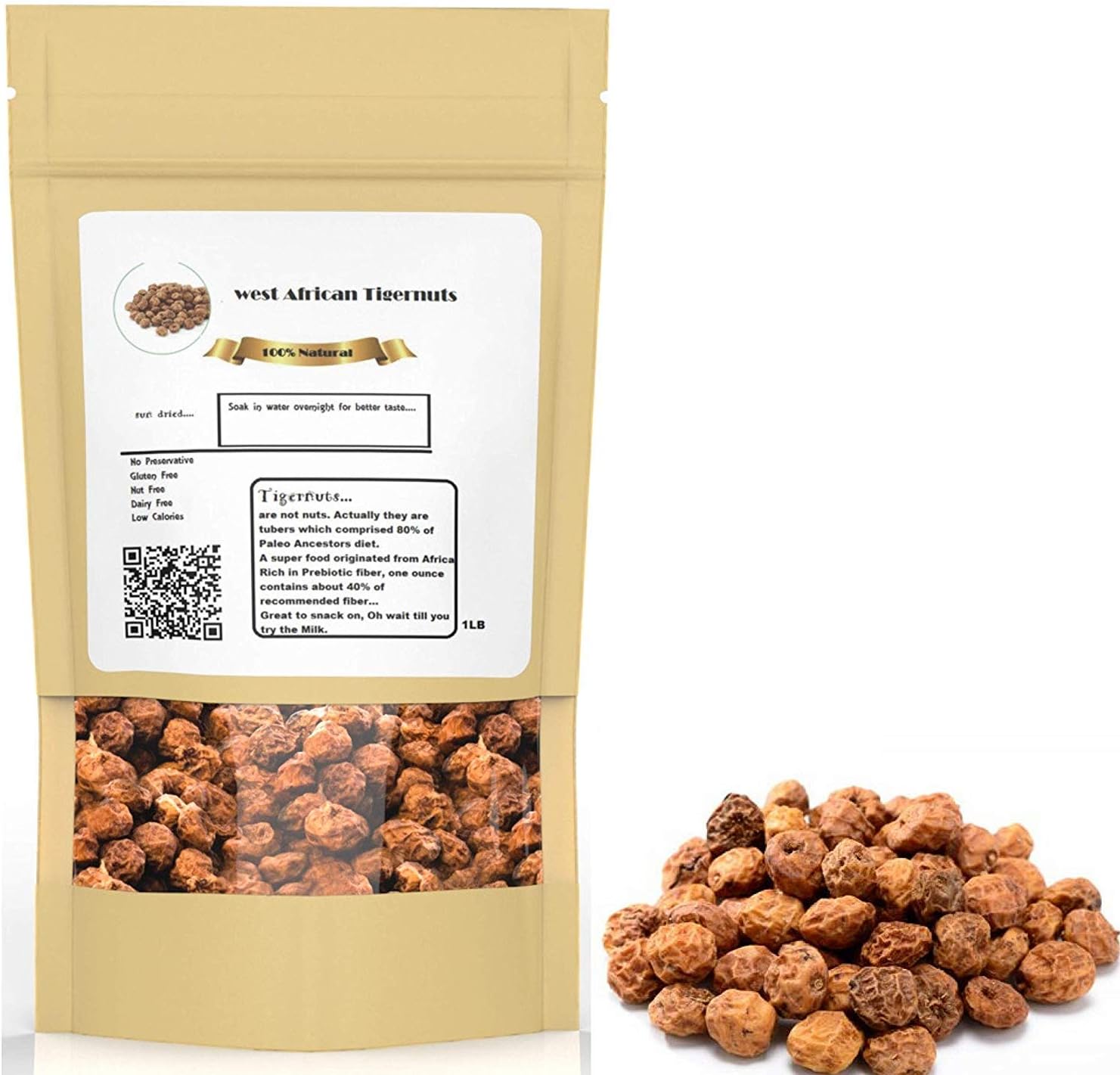 Tiger Nuts Whole12 OZ Perfect for Oragnic Tigernut Milk Flour and for Keto Diet Sun Dried