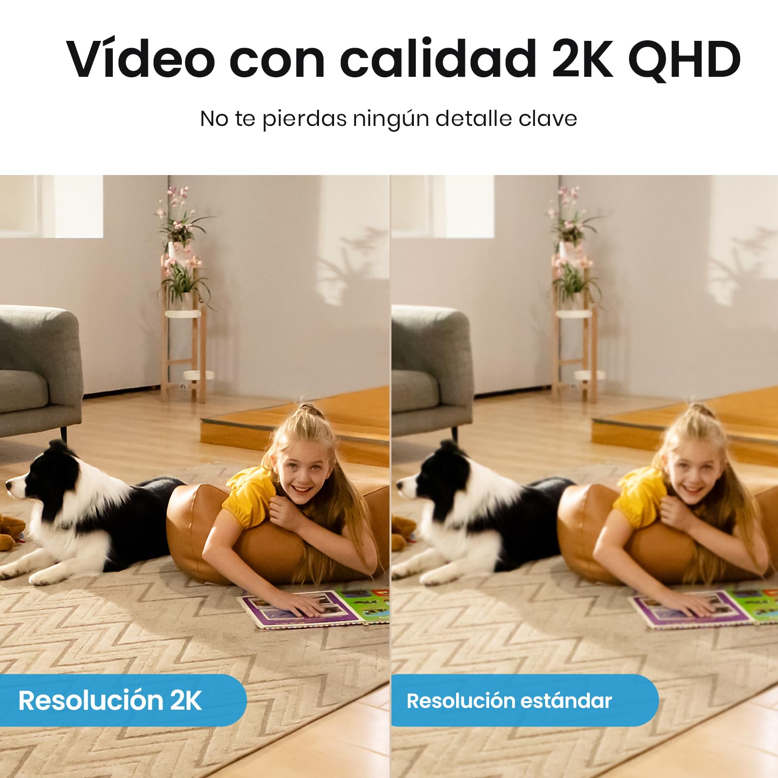 aosu 2K Camara Vigilancia WiFi Interior 360°, Nocturna HD de 10 m, WiFi 5G/2.4 GHz, Detección Humana AI, Audio Bidireccional, Llamada de un Toque, para Bebé/Mascotas, Compatible con Alexa