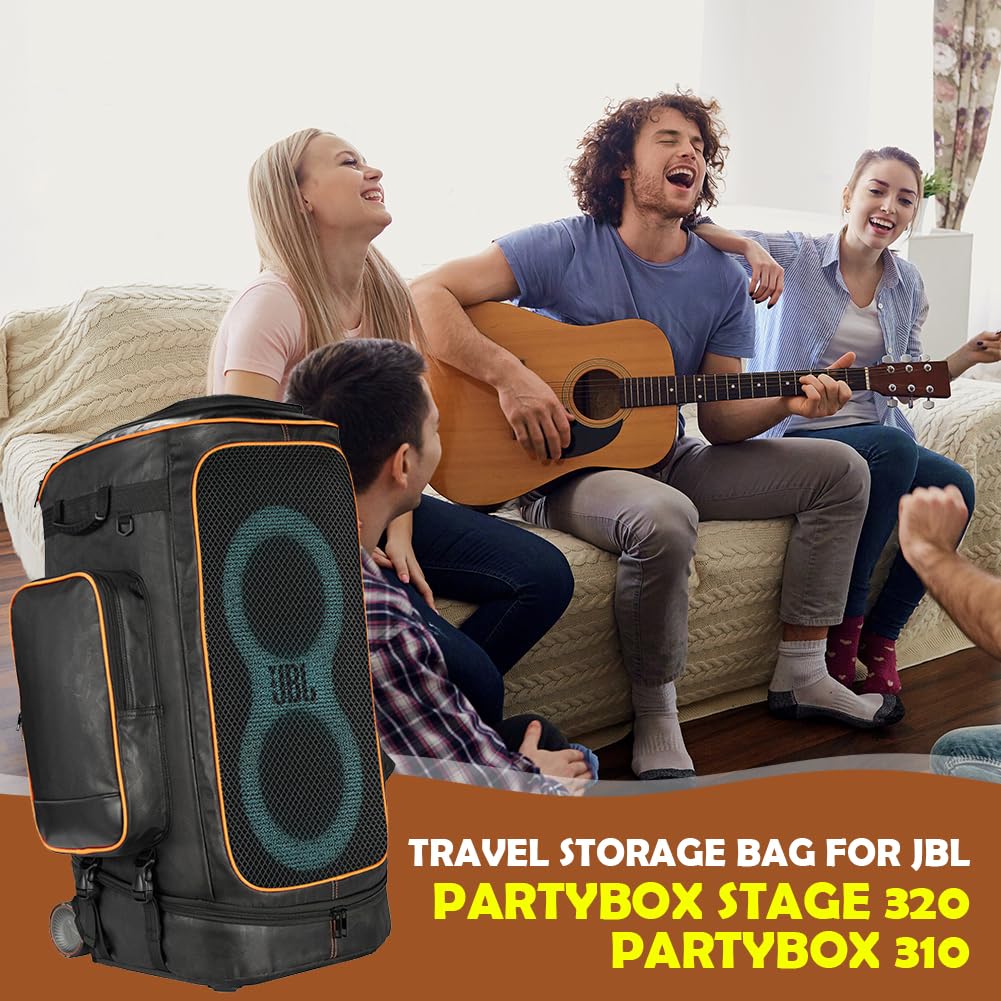 Sac de Transport pour Enceinte Portable JBL PartyBox Stage 320/PartyBox 310, Sac à Dos Robuste et imperméable, Housse de Protection