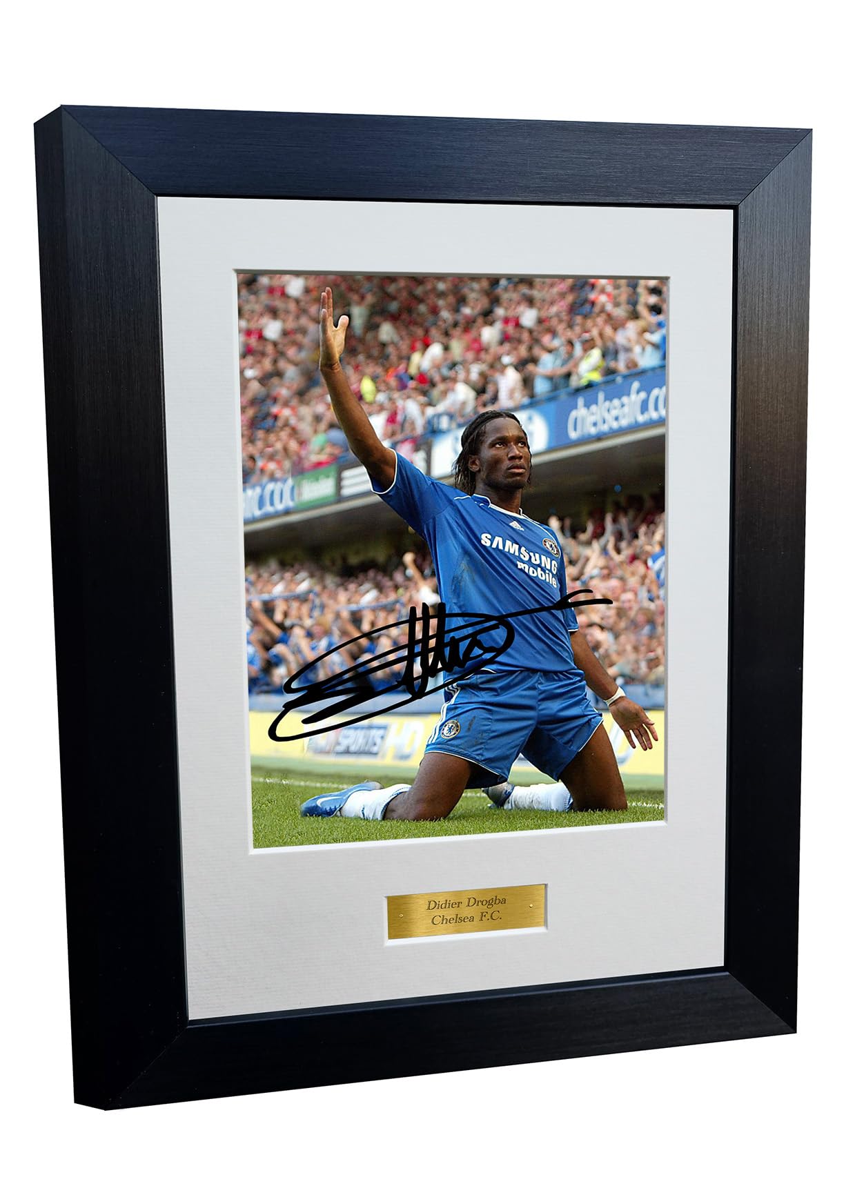 Kitbags & Lockers Black 12X8 A4 Didier Drogba Chelsea Autographed Autograph Signed Signature Photograph Photo Picture Frame Football Soccer Poster Gift 8X6