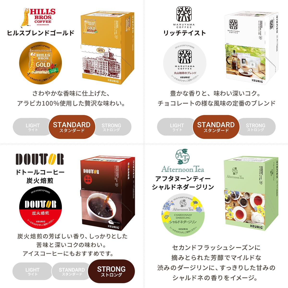 Amazon.co.jp: KEURIG キューリグ K-CUP お店の味が楽しめるアソート