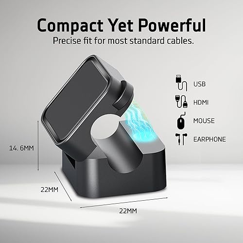 Miniatura 4 de Paquete de 6 organizadores de cables, clip magnético para cables, organizador de cables de escritorio, organizador de cables magnético perfectamente