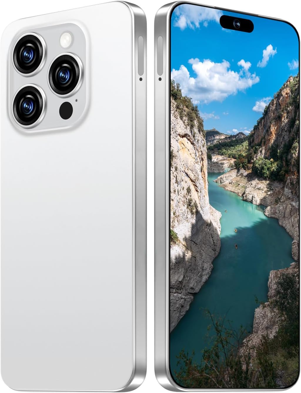 I16 PROMAX Unlocked Phone,6.99″ HD Screen The Phone,8+256GB with 128GB Memory Card Cell Phone, Android 13.0,108MP & 68 Camera,Photo shortcut button/5G/Face ID/Fingerprint Lock/Face ID (White)