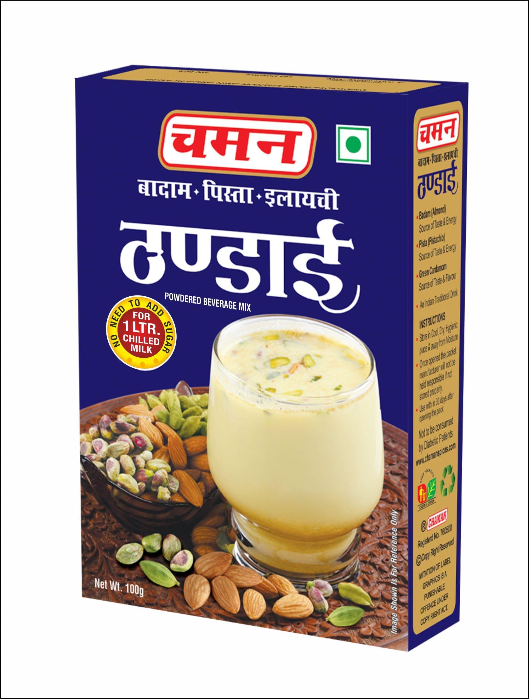 Chaman Thandai Powder with Badam Pista Elaichi 100G [Refreshing Taste]