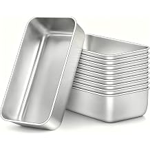 10 Pack Loaf Pan for Baking Bread, 9 x 6 Inch Stainless Steel Bread Loaf Pans Set, Metal Bakeware, Easy Release & Dishwasher Safe for Sourdough, Meatloaf, Cake, Brownies