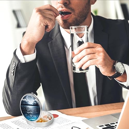 Miniatura 6 de Pastillero (4 compartimentos mejorados), organizador de pastillas, estuche de viaje, pequeño pastillero para cartera y bolsillo, puede contener