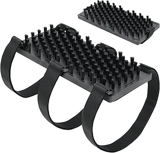 Truck Step Mounted Brush Fit for Universal, Heavy Duty Boot Scraper Brush with 4 Pcs Strong Strap for RVs, SUVs, Trucks and Semis