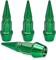 Vista 80 de 4 piezas de tapas de válvula de neumático con estilo púas, cubiertas de válvula de neumático universales de aleación de aluminio a prueba de polvo