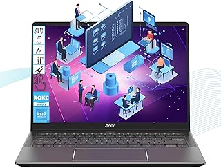 Acer Chromebook Plus 514 14" WUXGA Touch Laptop, Intel Core i3-N355, 8GB LPDDR5X RAM|512GB SSD+512GB Card, Chrome OS|Backlit KB|Wi-Fi 6E, Built-in Security|All-Day Battery for Business|Life, RK Bundle