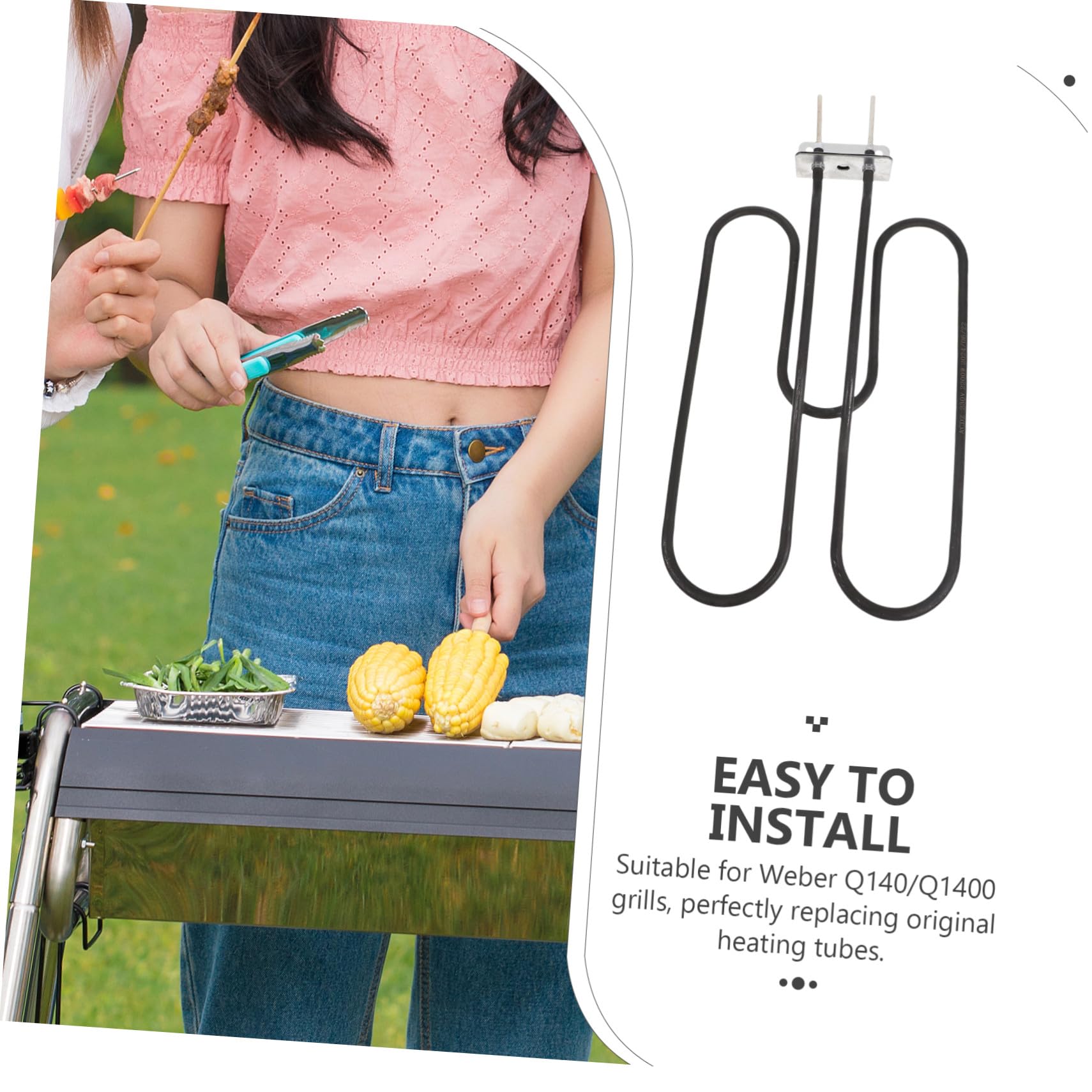 OUNONA Riscaldante per Barbecue Elettrico Compatibile Ricambio Resistente e per Grill Esterni Europei