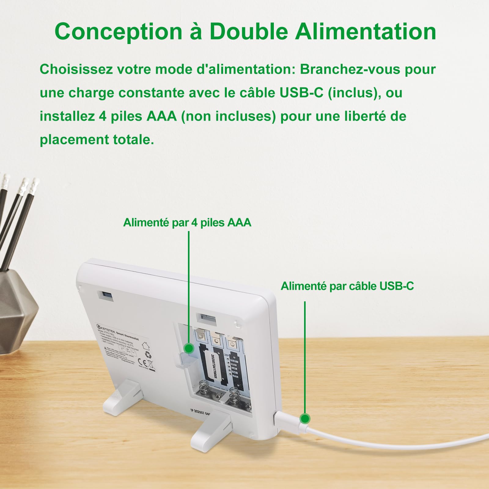 KETOTEK Thermostat sans Fil avec RF Récepteur WiFi pour Chaudiere Gaz/Chauffage au Sol à Eau 5A 220V, Intelligent Thermostat Kit pour Chaudiere Compatible avec Alexa, Contrôle de Tuya/Smart Life App