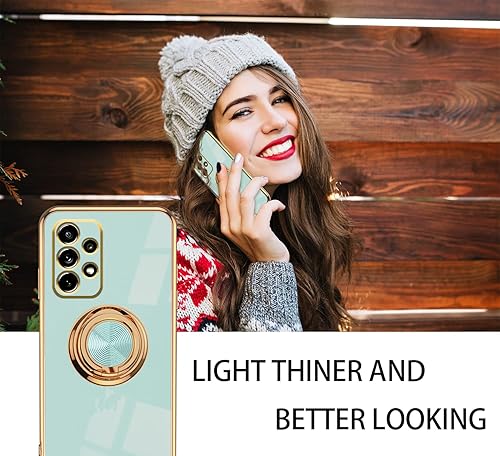 Miniatura 6 de Compatible con Samsung Galaxy A72 Case Ring Holder Magnet Green, Samsung Galaxy A72 Funda de teléfono de silicona a prueba de golpes Funda delgada