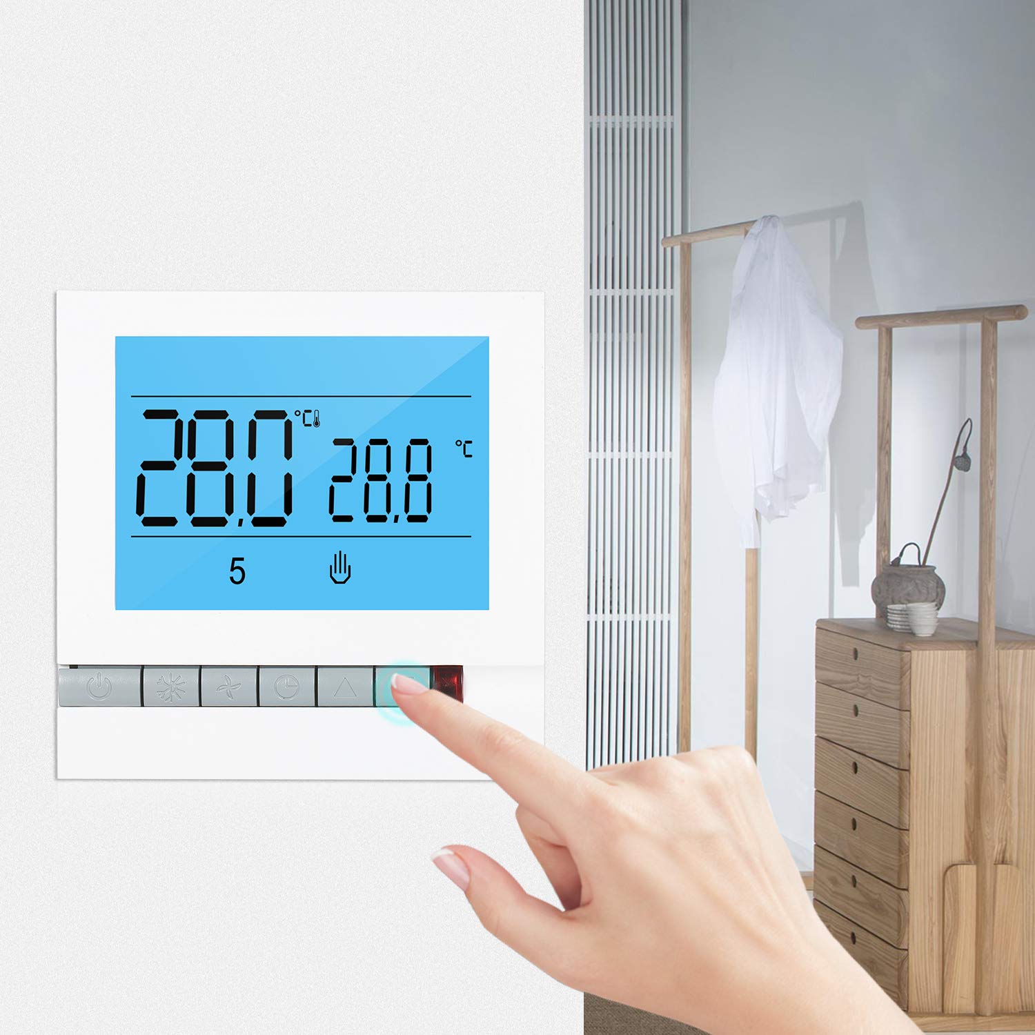 Tuya WiFi inteligentny termostat do ogrzewania wody/gazu programowalny regulator temperatury kompatybilny z Home duży wyświetlacz LCD z podświetleniem (Ogrzewanie kotła GC)