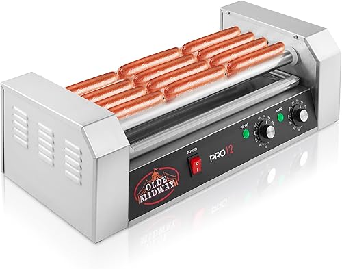 Miniatura 8 de Olde Midway Máquina eléctrica 1200-Watt de la cocina de la parrilla del rodillo del perro caliente 9 del perro caliente 9 - grado comercial