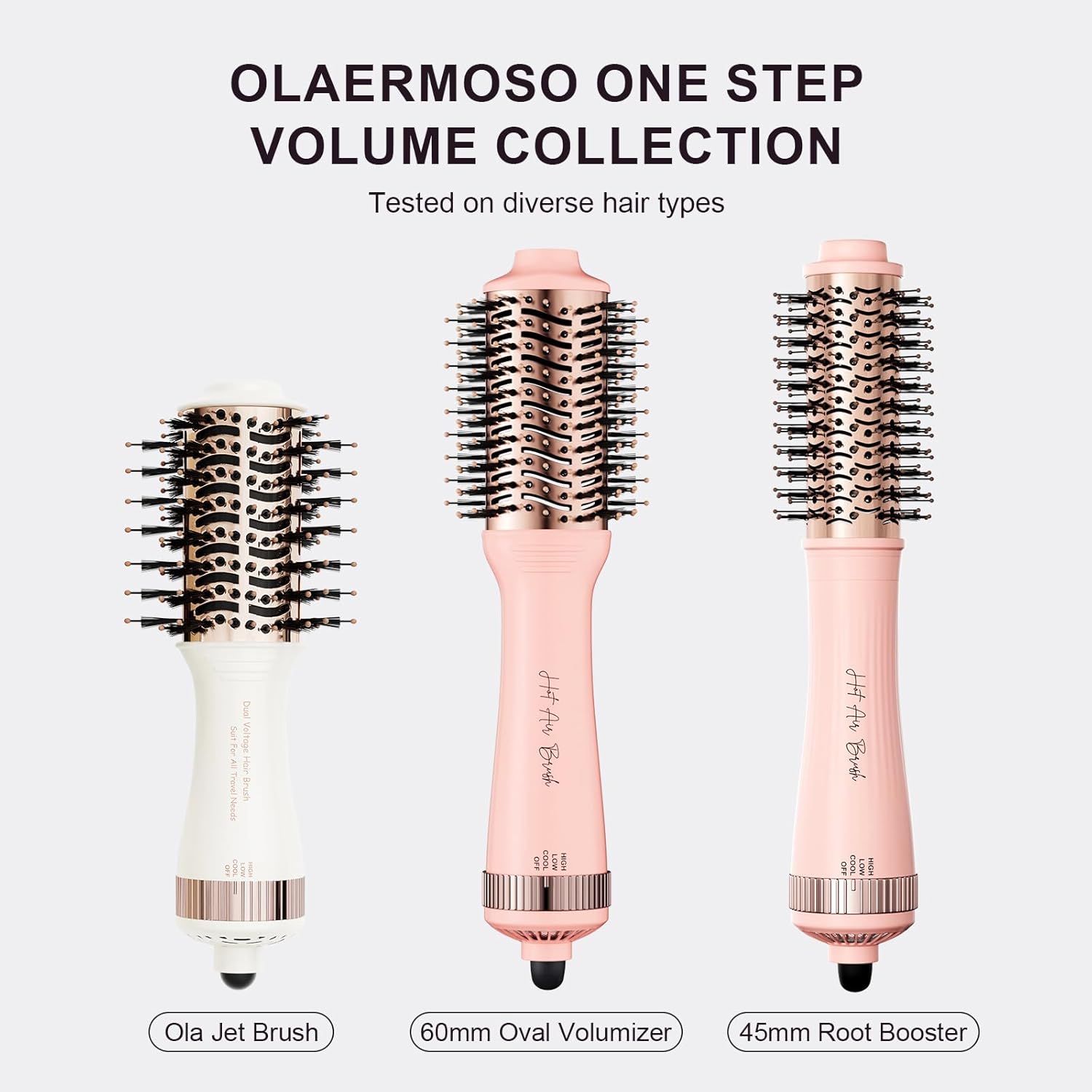 One Step Hair Dryer Brush Blow Dryer, Dual Volatge Hair Dryer Brush-60mm Oval Brush Head, Volumizing Blowout Brush with Ionic Technology for Salon Quality Blowout, Smooth and Shiny Hair