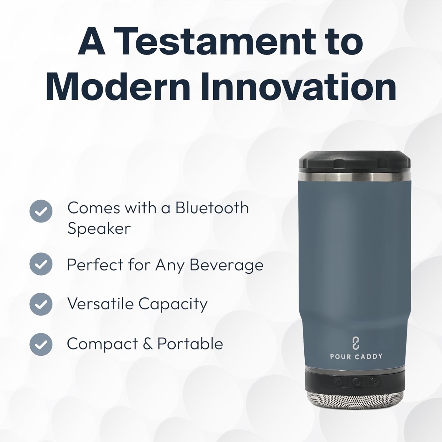 Chill and Brew Bluetooth Speaker Cup, Insulated Can and Bottle Holder for Hot or Cold Drinks, Double Wall Stainless Steel Drinkware, Fits 12 oz Cans or 14 oz Liquid, Gray - Image 4