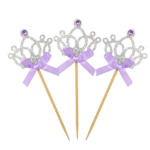 Honbay 10 piezas de corona con purpurina para cupcakes, decoración de tartas, palillos de alimentos para cumpleaños, fiestas, bodas, baby shower Honbay 10 piezas de corona con purpurina para cupcakes, decoración de tartas, palillos de alimentos para cumpleaños, fiestas, bodas, baby shower