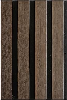 DecorAndDecor Acoustic Slat Wood Wall Panel and Ceiling Panelling Decorative 3D MDF 16cmx24cm - Smoked Oak
