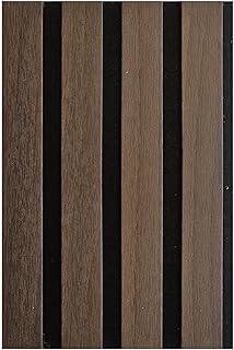 DecorAndDecor Acoustic Slat Wood Wall Panel and Ceiling Panelling Decorative 3D MDF 16cmx24cm - Smoked Oak