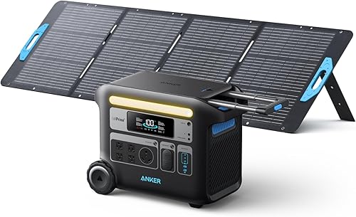 Anker Generador solar 767, potencia GaNPrime de 2048 Wh con paneles solares de 200 W, estación de energía portátil con baterías LiFePO4, 4 salidas