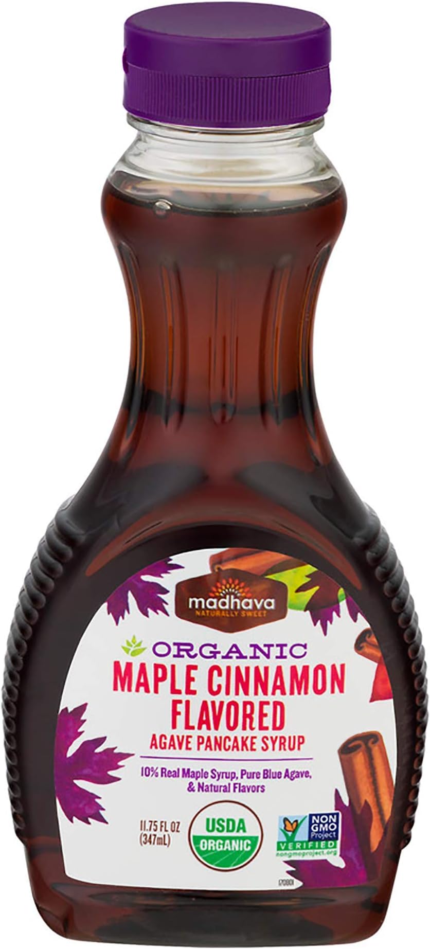 Madhava Naturally Sweet Organic Agave Pancake Syrup, Maple Cinnamon, 11.75 Ounce (Pack of 6)