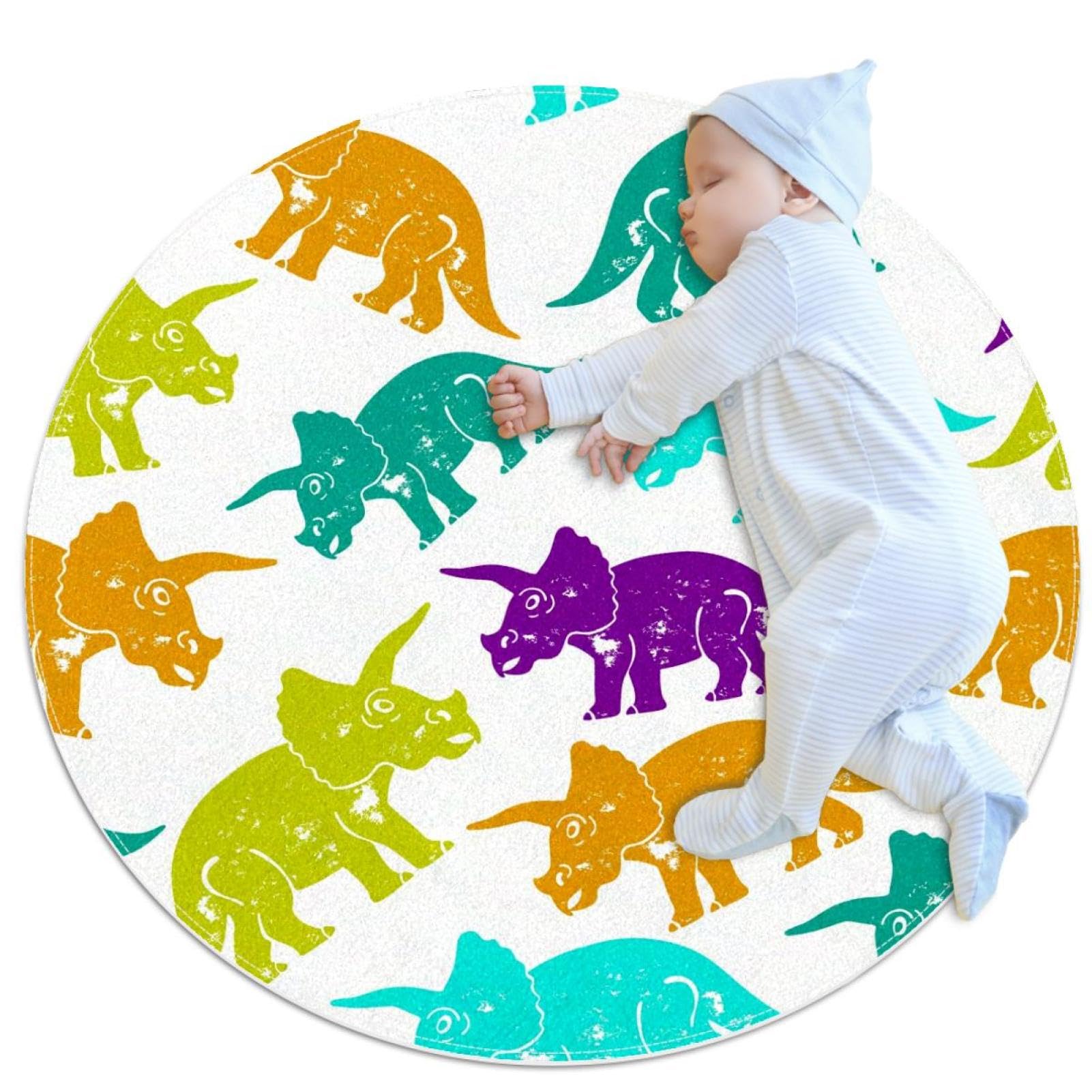 Tapis de douche antidérapant tricératops 100cm pour chambre enfant