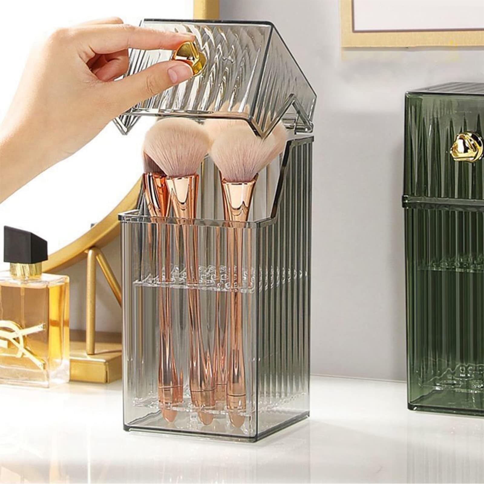 Almacenaje Maquillaje Caja De Almacenamiento para Brochas De Maquillaje, Organizador De Maquillaje, Soporte Ligero para Bolígrafos De Escritorio Habitacion(G)
