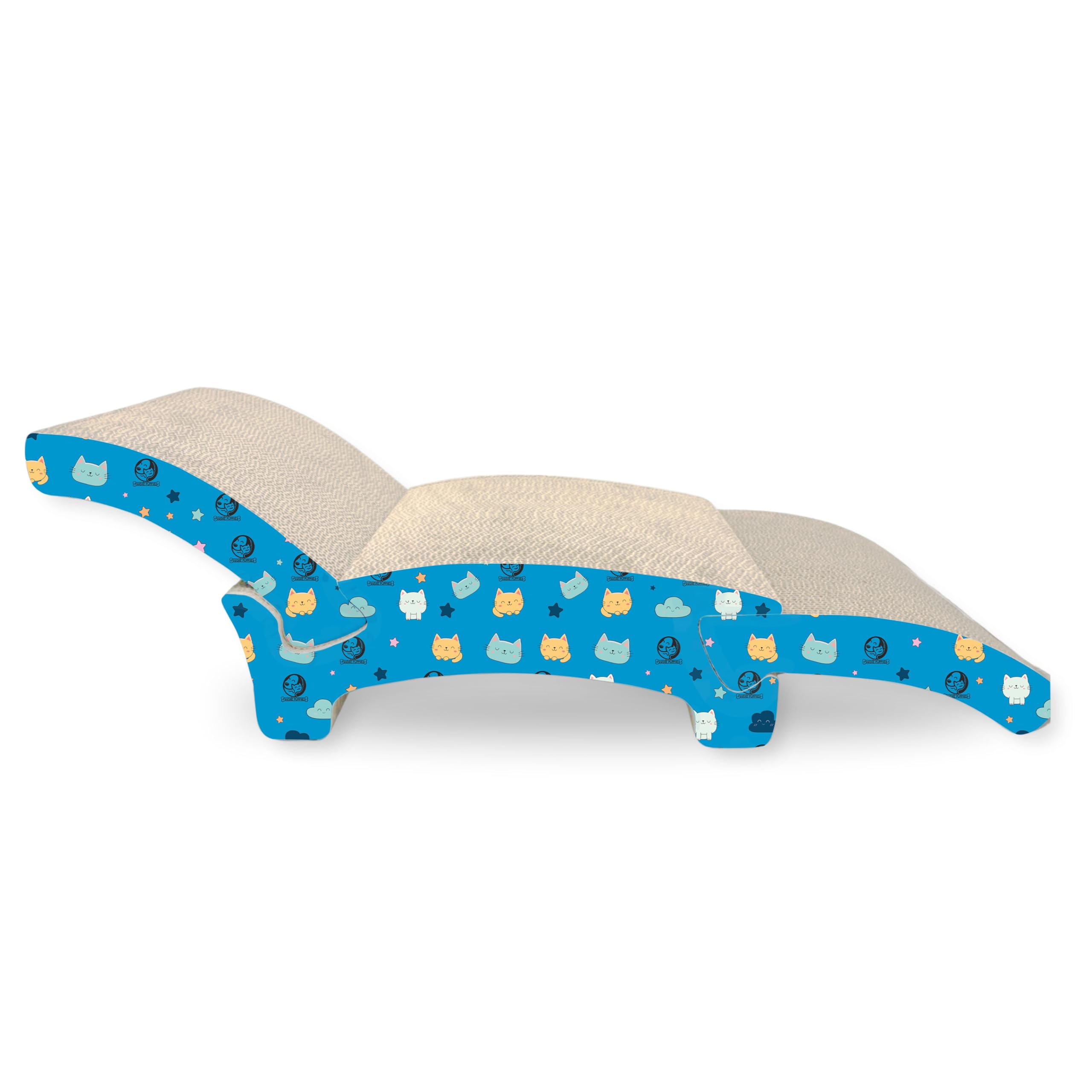 Foodie Puppies Cat Scratcher Pad with Catnip for Cats & Kittens - (Recliner) | Durable Corrugated Cardboard Scratching Board with Reversible Design | Furniture Protection, Play & Relax
