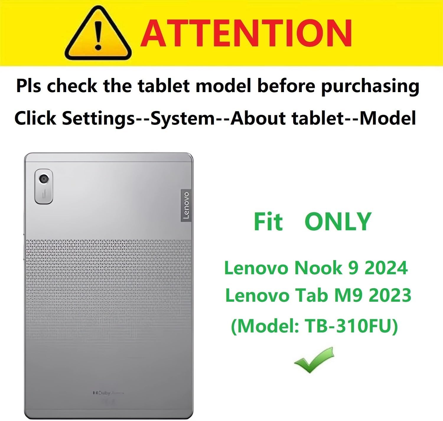 for Lenovo Tab M9 Case 2023 / Nook 9" 2024 Release 9.0 inch Tablet (TB-310FU) Kickstand Heavyduty Armor Defender Cover (Blue) image 2