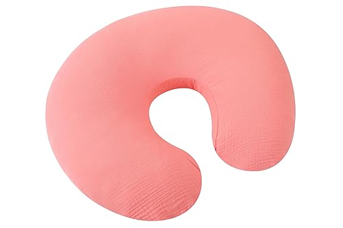 Miniatura 5 de Onacosht Funda de almohada de lactancia de muselina suave 100% algodón, se adapta a la almohada de lactancia estándar para bebé, color rosa