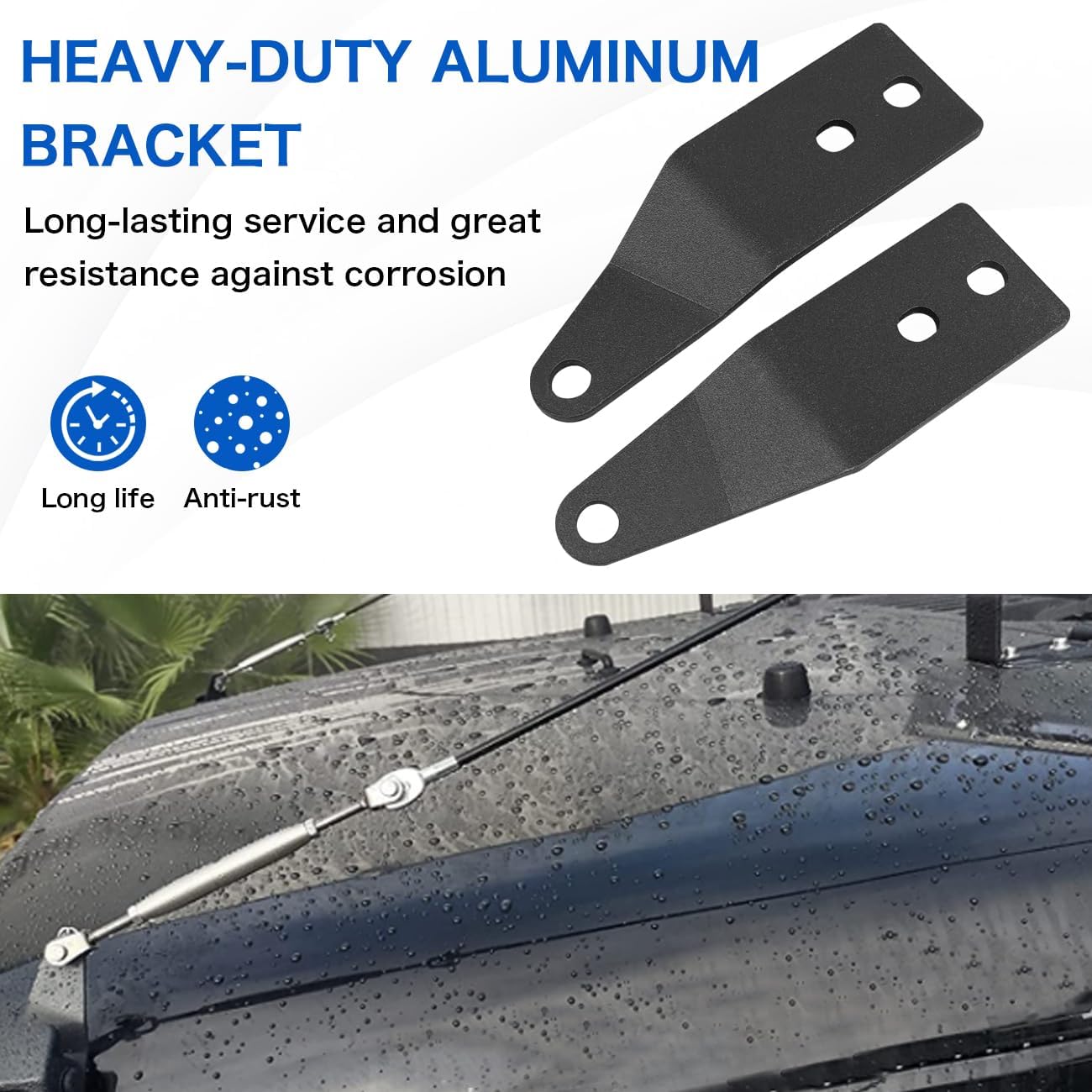 MFC Adjustable Limb Risers Kit Compatible with for Jeep Wrangler TJ JK 1997-2018 Engine Hood Protective Sub-line Branch Bracket Through The Jungle Windshield Protector Obstacle Eliminate Rope