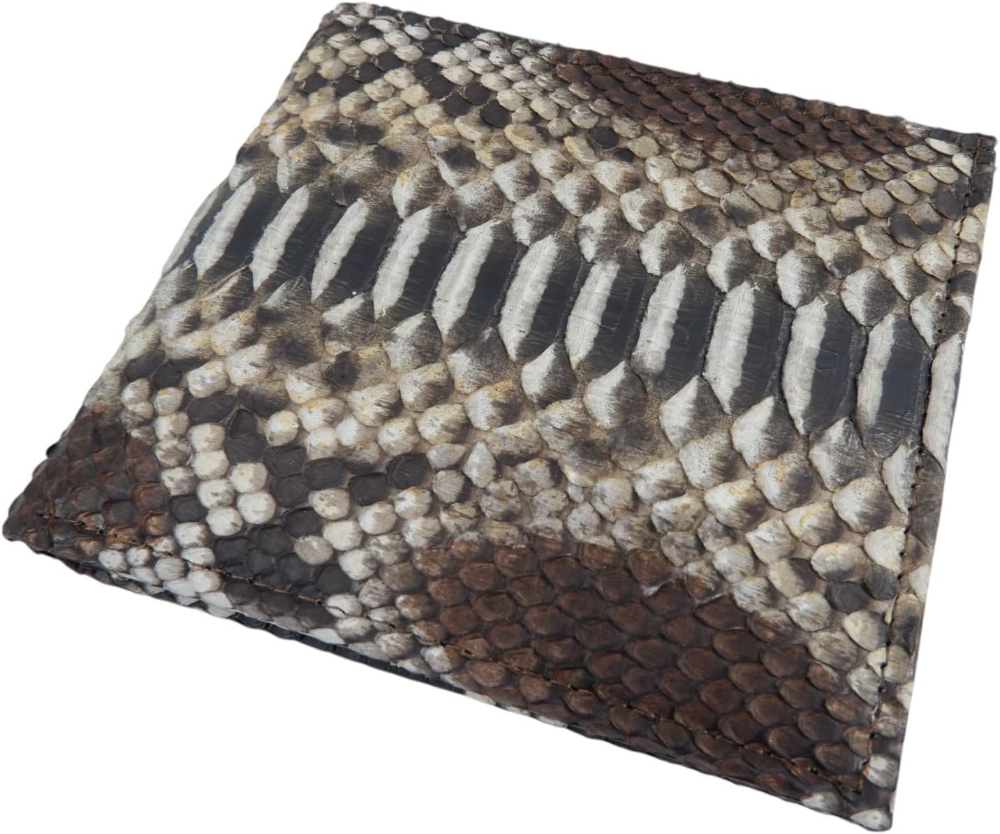 Pelgio Genuine Python Snake Skin Leather Bifold Wallet ([B1] 6 Card Slots + 2 ID Windows + 2 Compartment for Bills, Scale Reticulated Caramel)