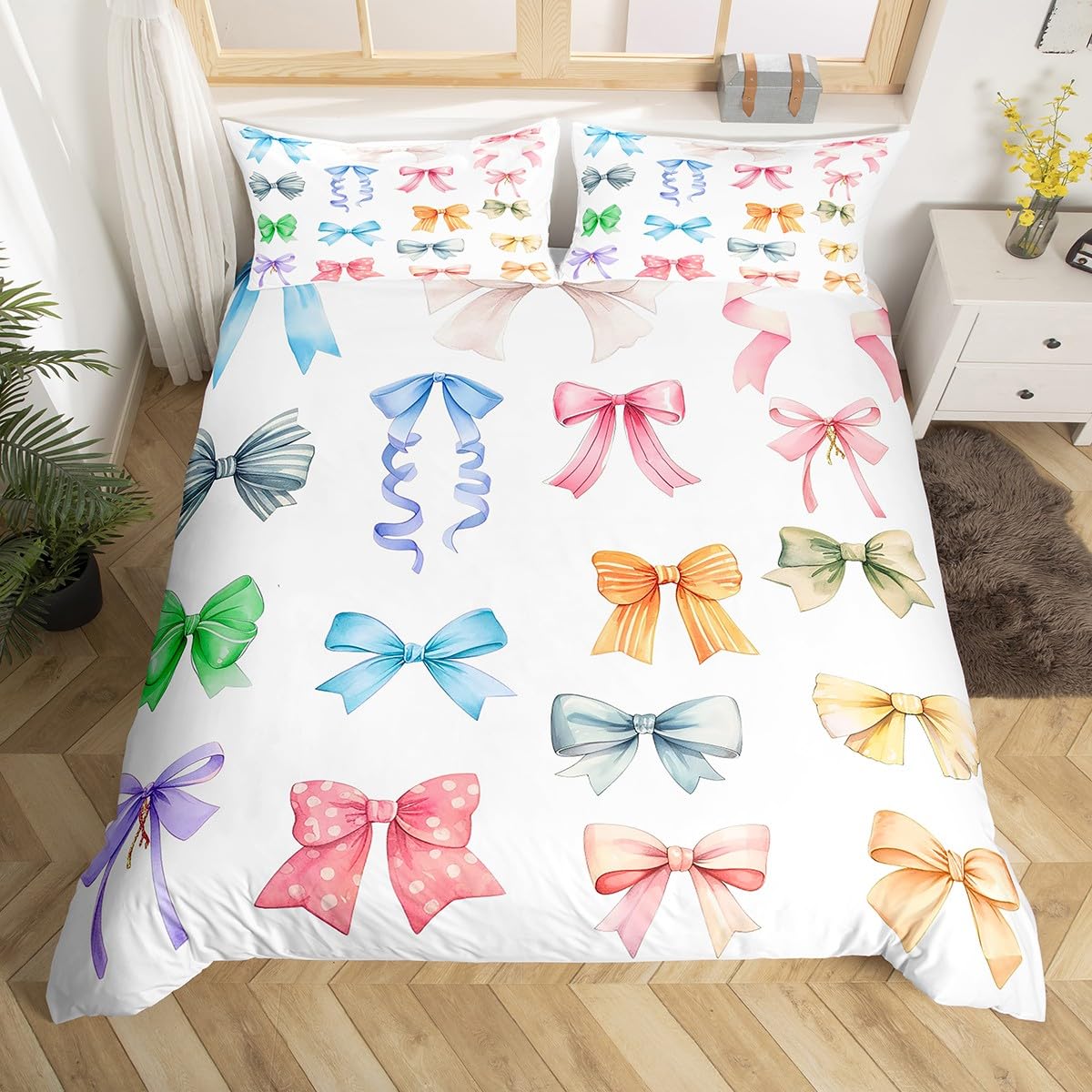 Housse de couette blanche style contes de fées rêveurs pour des nuits magiques