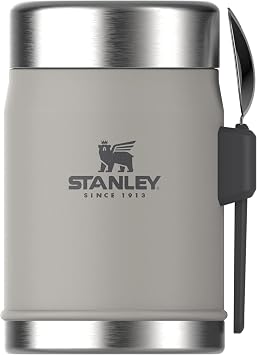 STANLEY Classic Legendary Yemek Termosu + Kaşık 0.4 Litre - Gri (Ash) | Paslanmaz Çelik