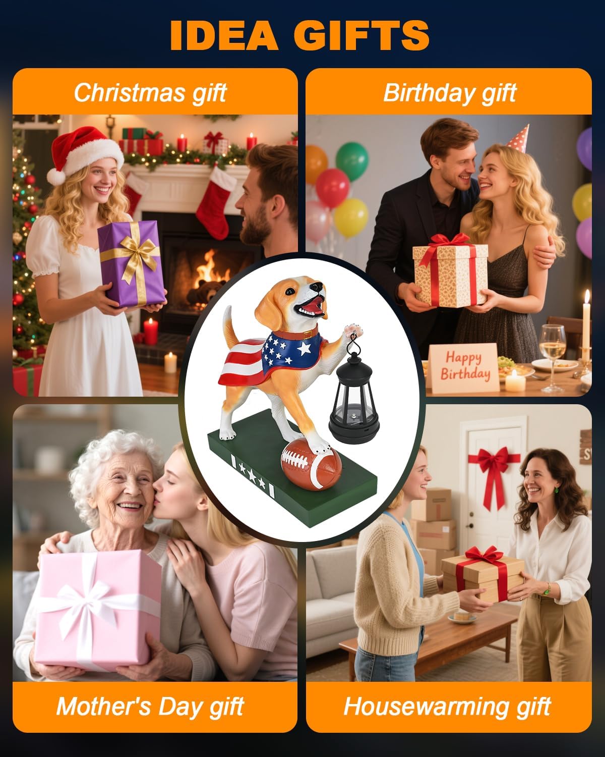 11.61 Inch Solar Dog Garden Statue with Lantern, Adorable Outdoor Garden Decor - Hand-Painted Figurine for Patio, Yard, Home - Ideal Gifts for Dog Lovers, Mom - Image 4