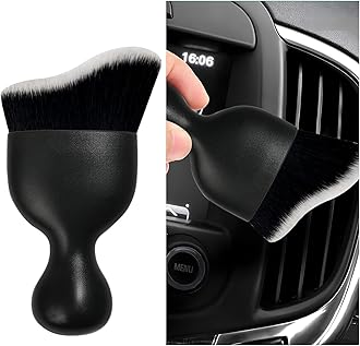 Car Interior Dust Brush, Soft Scratch Free Auto Detailing Brushes, Universal Vehicle Interior Cleaning Tool for Automotive Dashboard, Air Vents, Leather(Black & White)