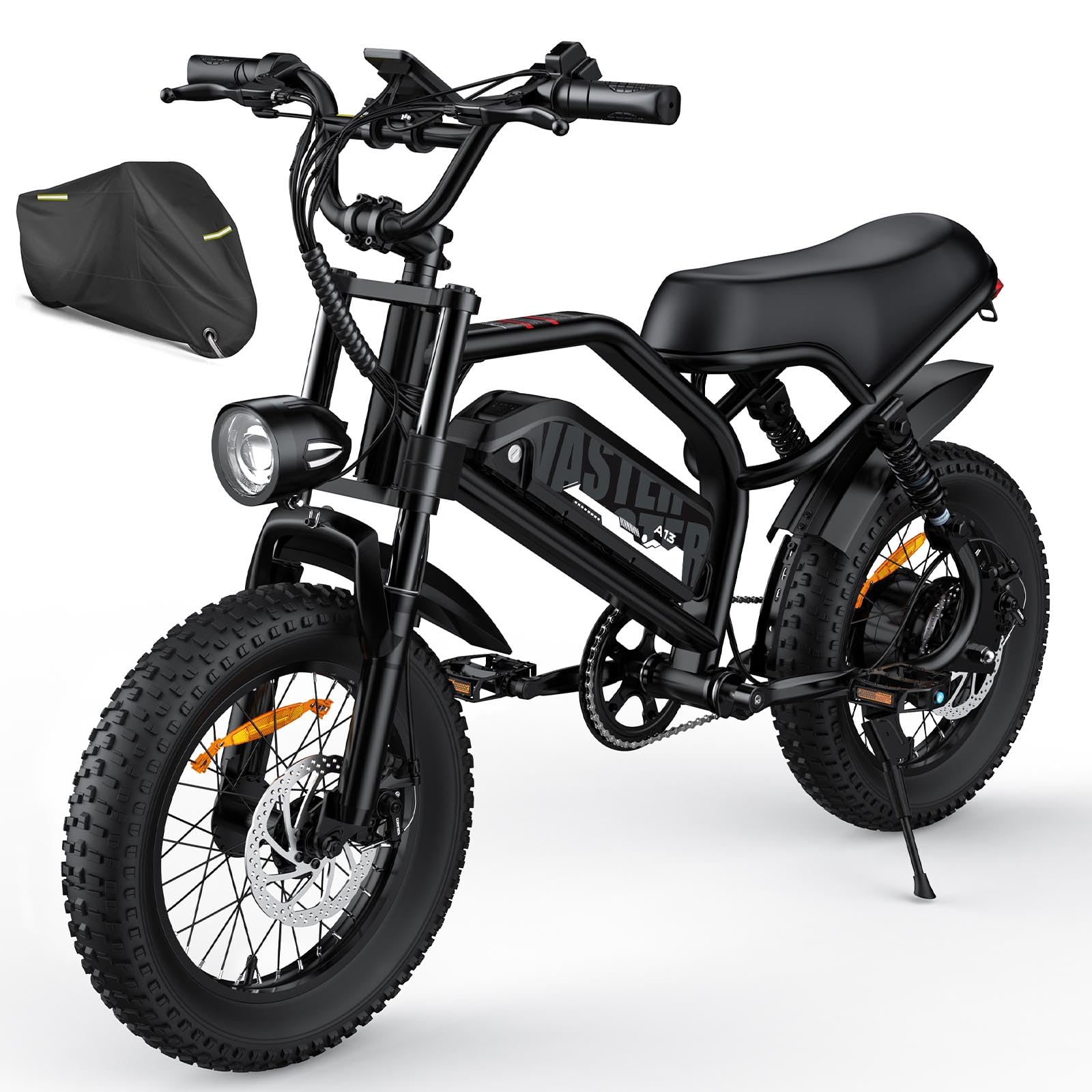 Electric Bike, 16'' Fat Tire E-Bike for Teens/Adults, 500W E-Bike with 36V/12.8Ah Removable Battery, Up to 22MPH, 45 Mile Range, Electric Mountain Bike for Woman/Men