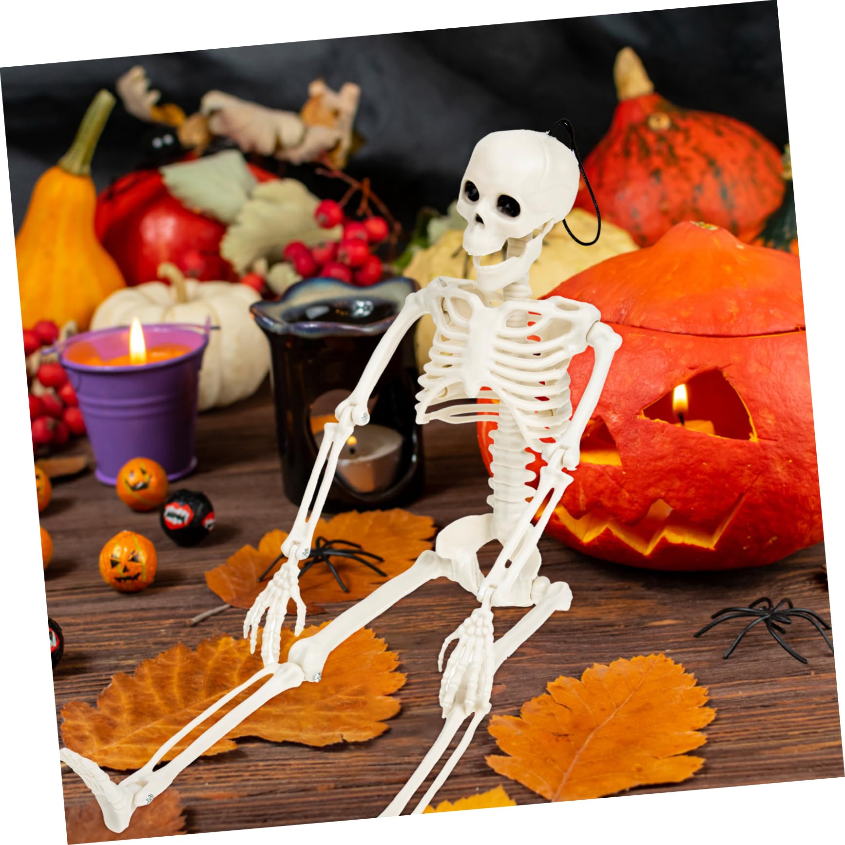 BESTonZON 5 Piezas Esqueleto Humano Esqueleto Adorno De Calavera De Halloween Esqueleto De Simulación Pequeño Modelo De Esqueleto Decoración De Esqueleto De Halloween El Plastico