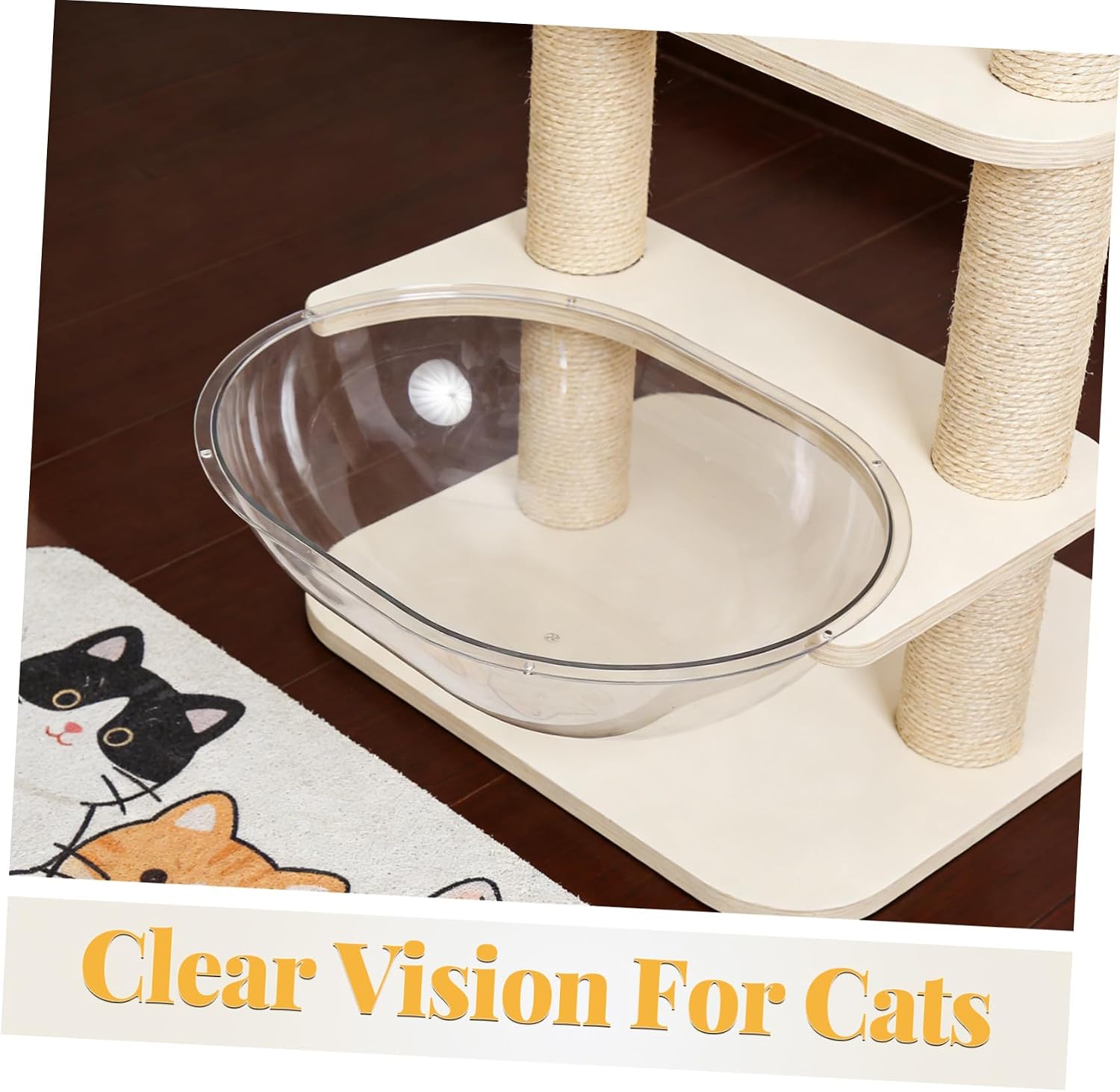 Acrylic Cat Nest Dome Replacement Bowl for Window Perch and Cat Trees, Bubble Capsule Bed Healthy Lifestyles and Vision, for Small Apartments