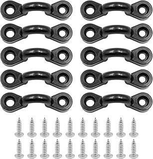 VOANZO 10 PCS Kayak Deck Loops Nylon Pad Eye Tie Down Portable Kayak Pad Eye Kit with 20 Screws Kayak for Kayak Canoe Boat