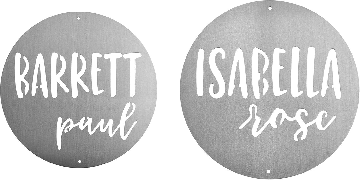 ROCC RUSTED ORANGE CRAFTWORKS CO. - Say My Name Circle Sign Baby Name Sign Baby Name Signs For Nursery Custom Name Sign Letters For Wall Decor Name Sign for Nursery Baby Name Wall Decor Personalized