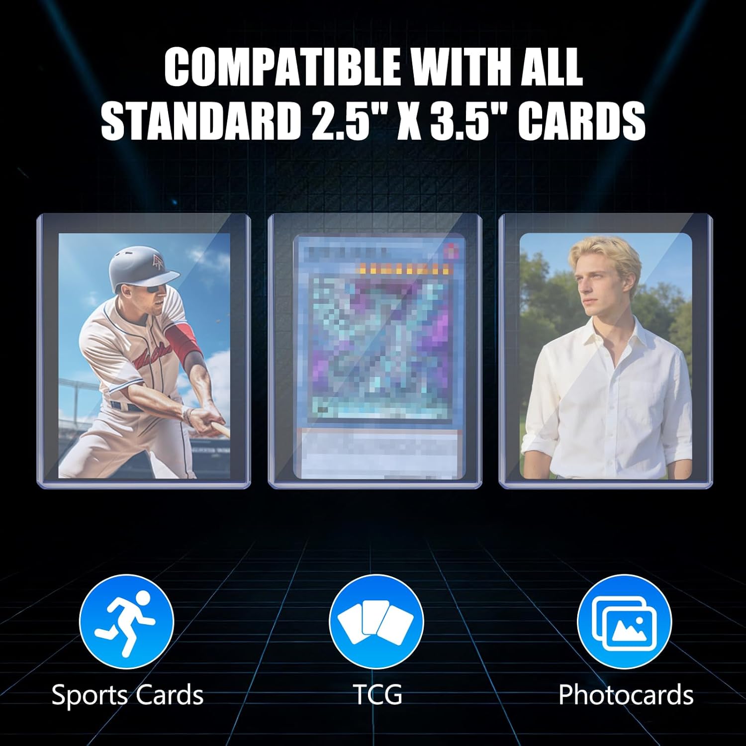 DEDC 100pt Toploaders and Penny Sleeves Bundle - Rigid Hard Card Sleeves for Thick Sports Jersey Cards & Memorabilia - Acid-Free Archival Safe Protective Holders for Long-Term Storage