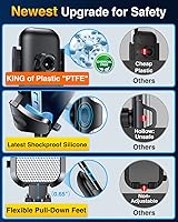 Vista 6 de VANMASS Soporte de teléfono de automóvil de grado militar verdadero [mejor succión y clip] Soporte de teléfono celular para salpicadero, parabrisas