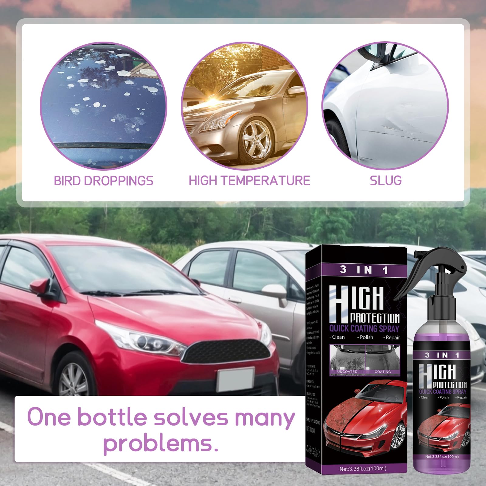 2 sztuki lakieru samochodowego do usuwania zadrapań, 3 w 1 High Protection Spray Coating, Nano Ceramic Coating Naprawa, Nanotechnologia, renowacja karoserii, usuwanie zadrapań (2 sztuki)