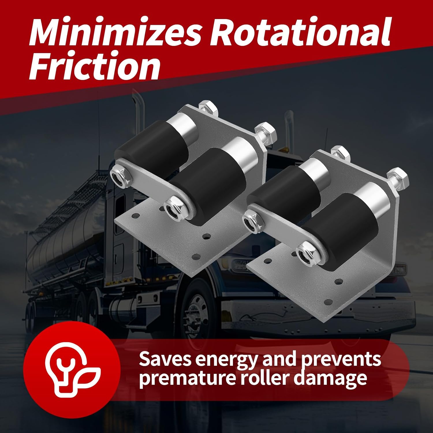 Lower Roller Bracket Kit 13-04401 with Rollers & Hardware Both Sides Compatible with Peterbilt 379, Replaces 13-04401 13-04401M002 13-03593 13-04413SPL 13-04467