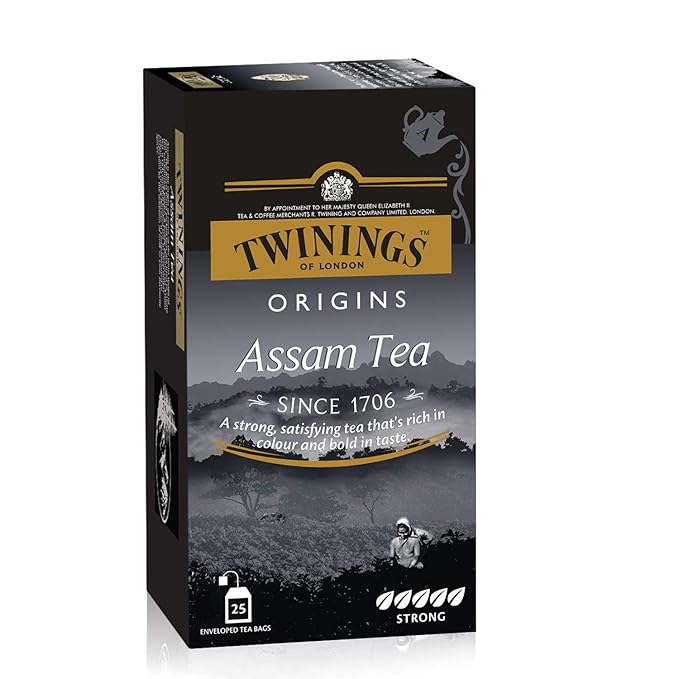 Twinings Assam Tea, 25 Teabags, Premium Black Tea, Twinings Origins, Strong, Full-Bodied and Robust Flavour