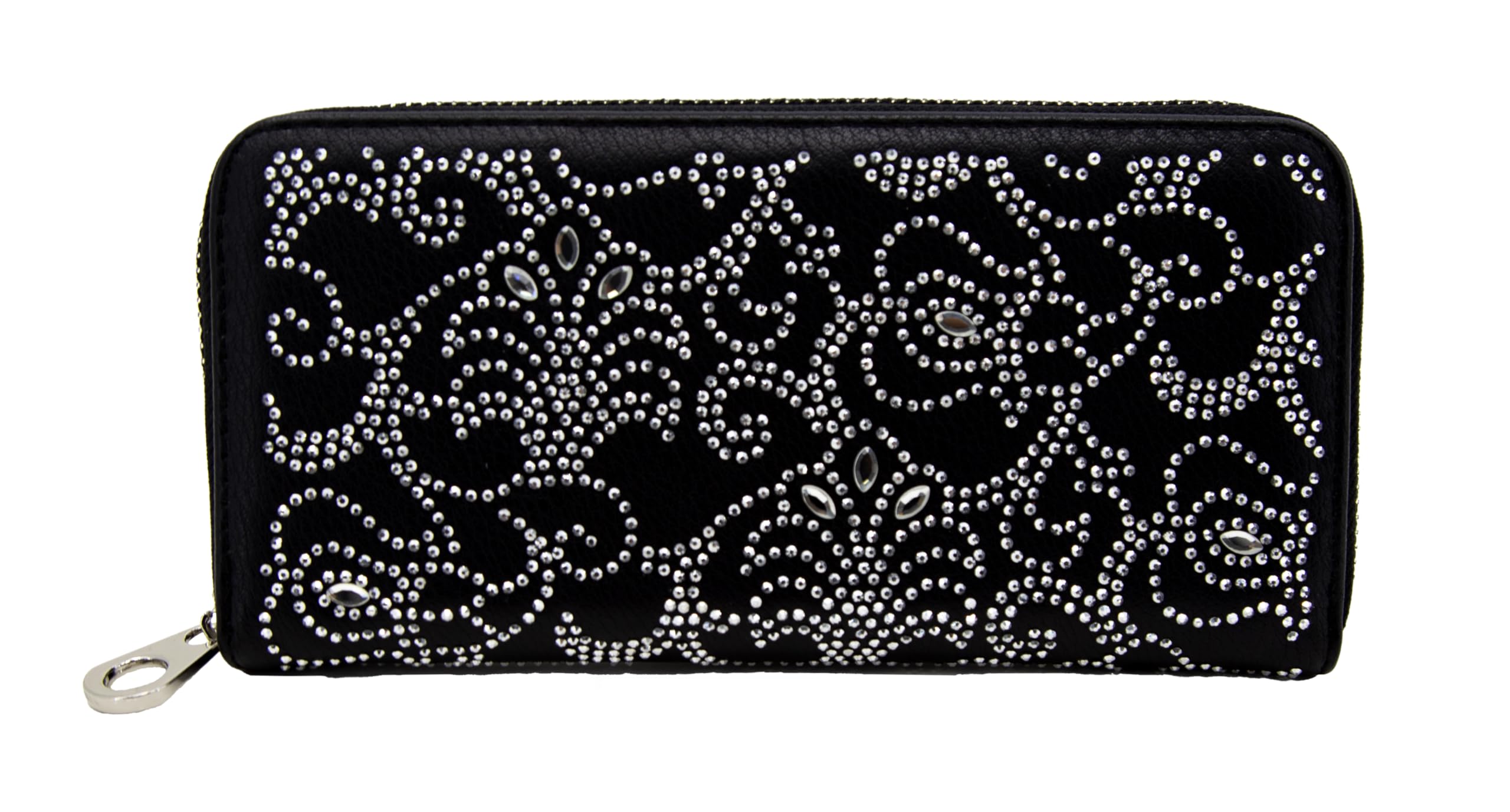 HANDBAG EXPRESS Rhinestone Pattern Accordion Fashion Wallet (BLW-7229-BK)